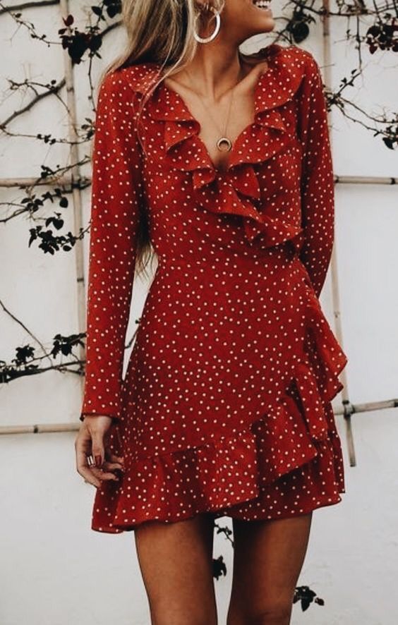 chic red polka dot dress for spring and summer