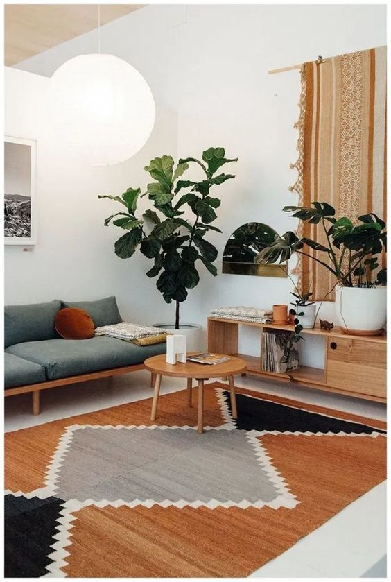 Contemporary Living Room Greenery Decoration to Inspire