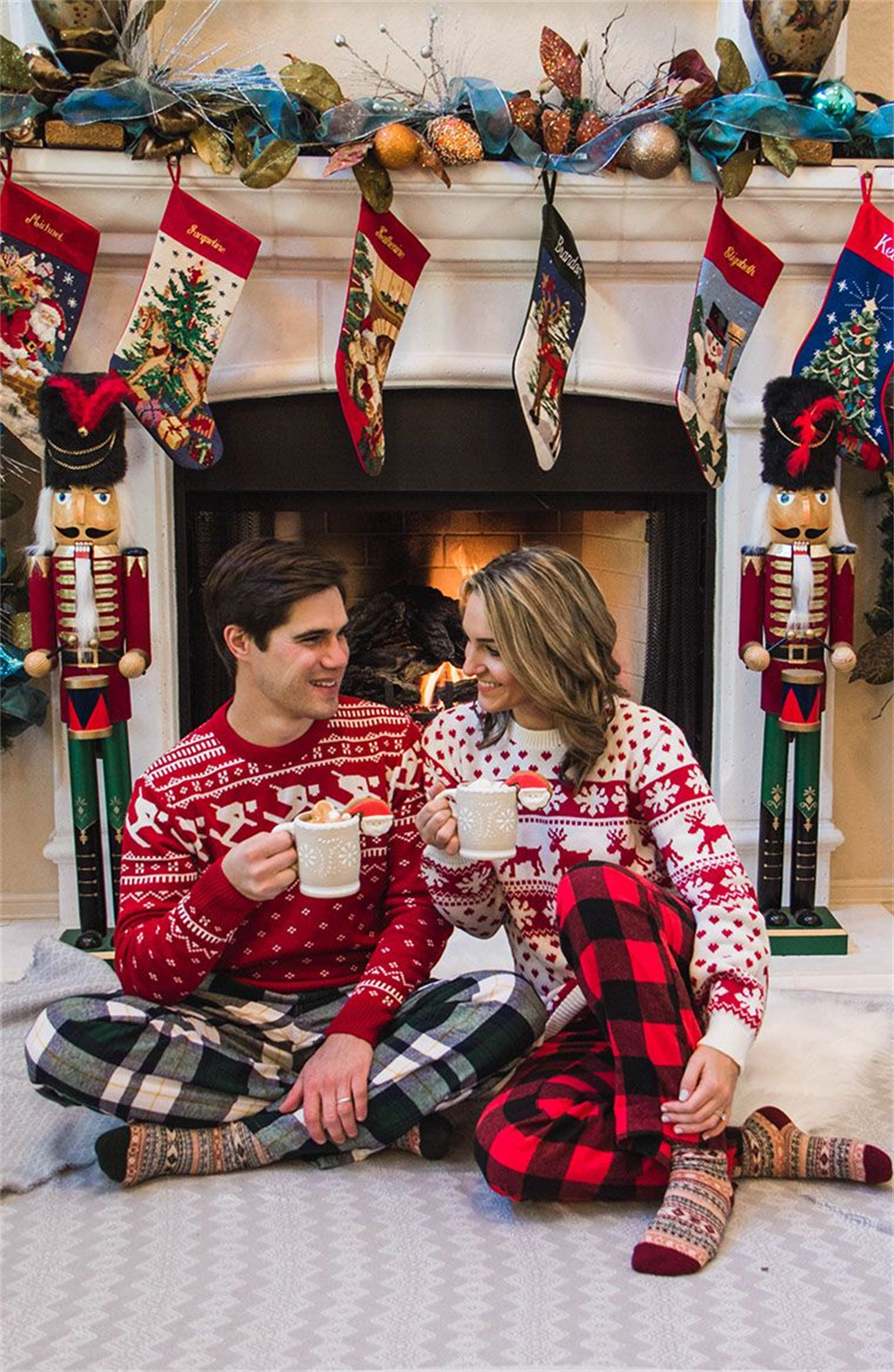 couple photo in Ugly Christmas Sweater Fun