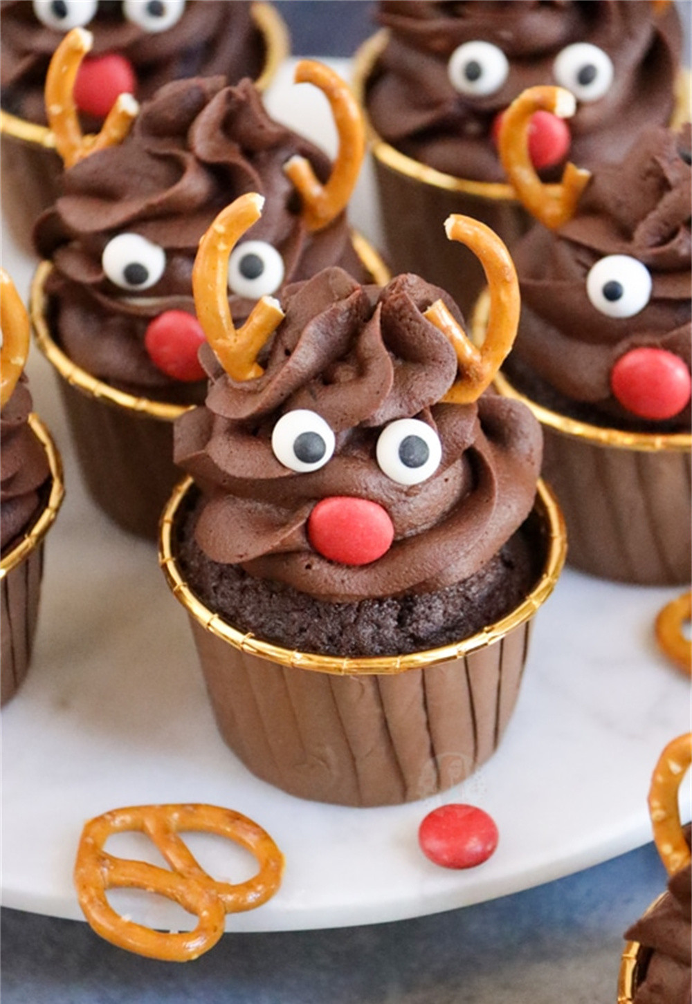reindeer Christmas cupcakes
