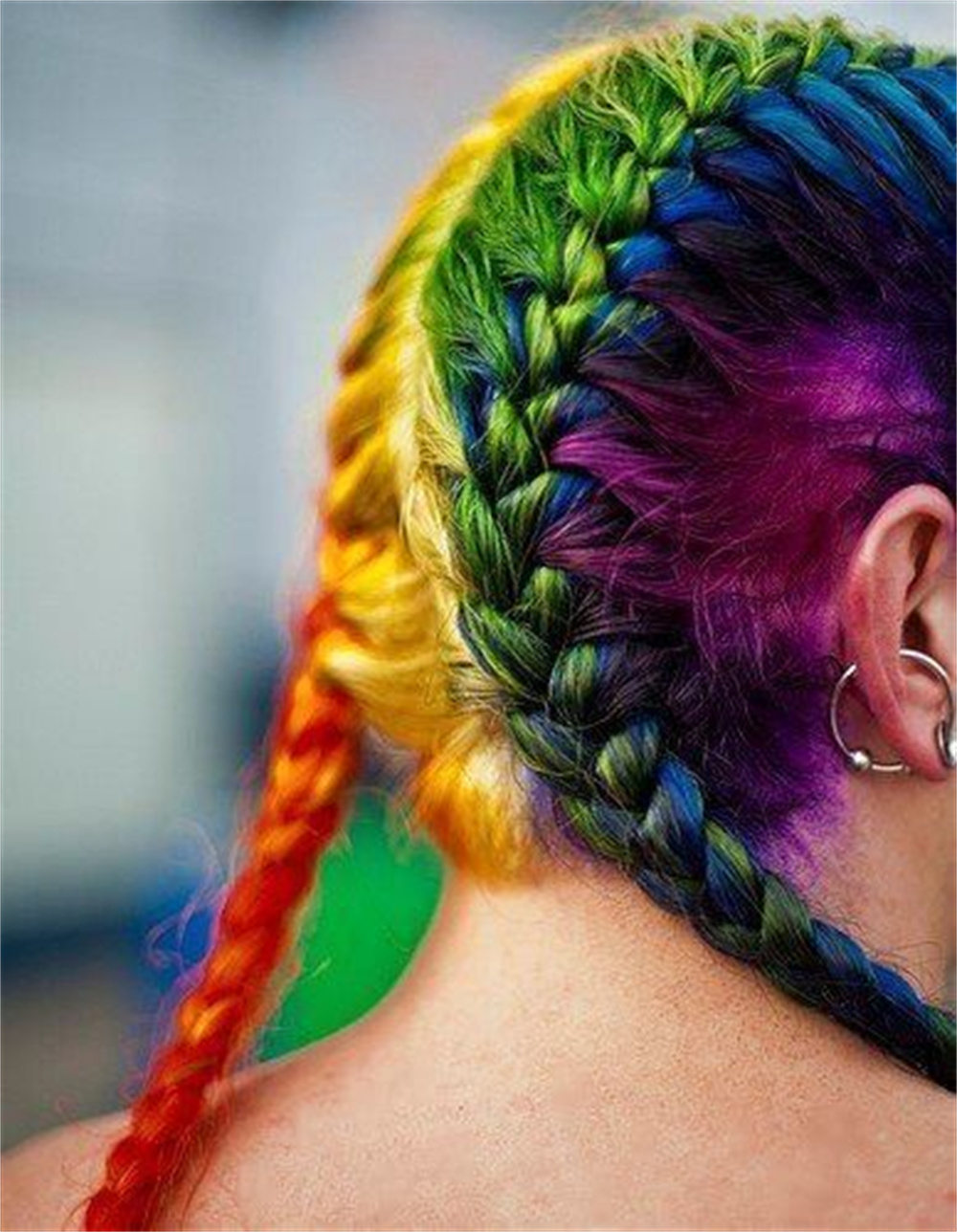 rainbow braids