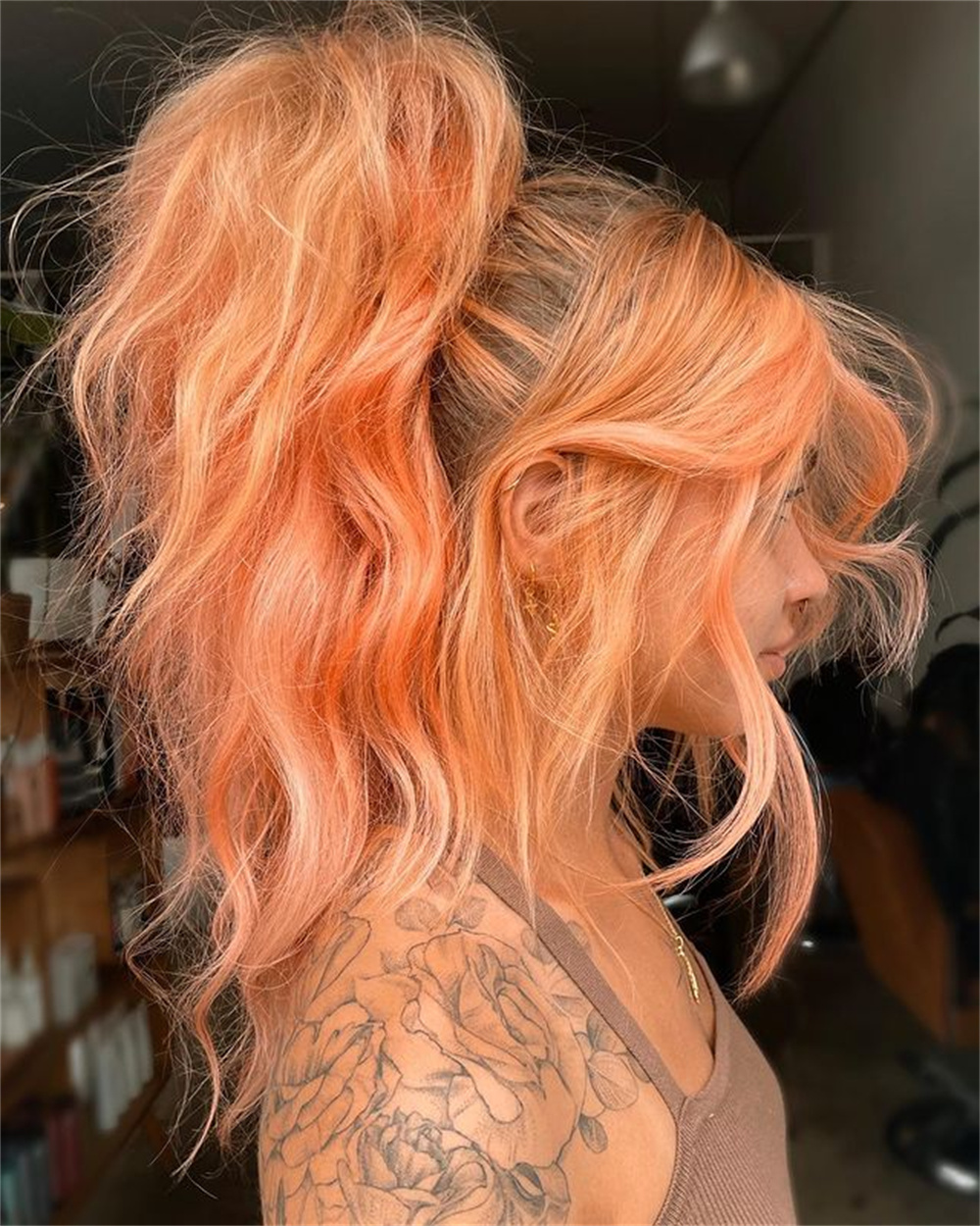 Tropical coral hairstyles