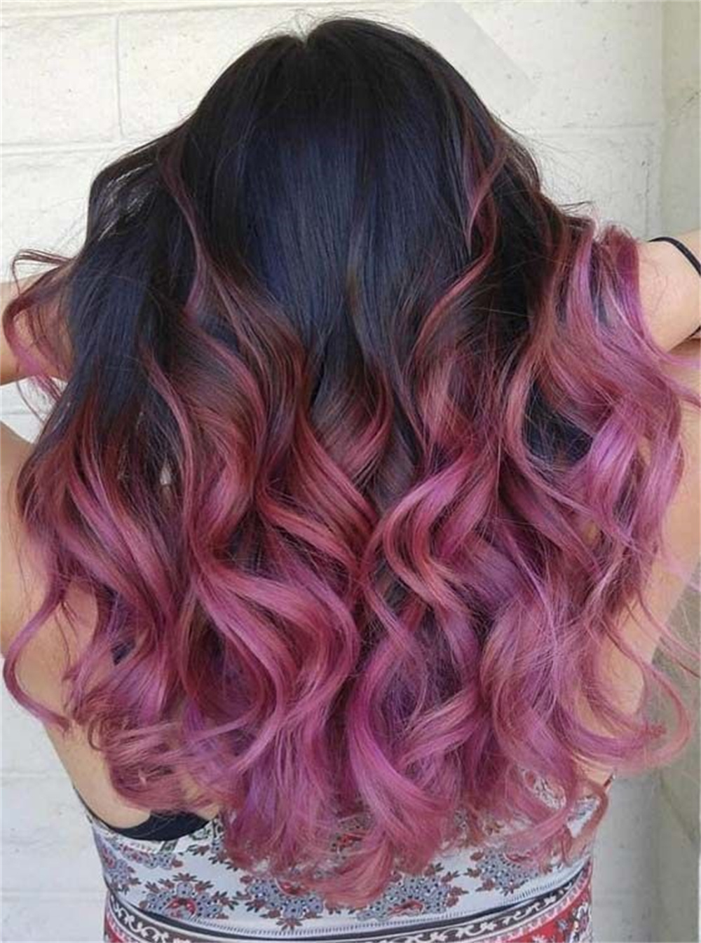 purple mermaid wave hairstyles
