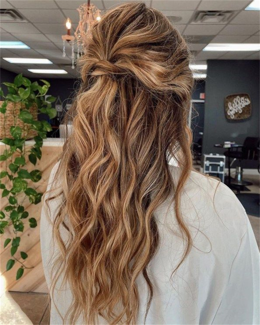 Loose Curls with Volume half up half down hairstyles for long hair