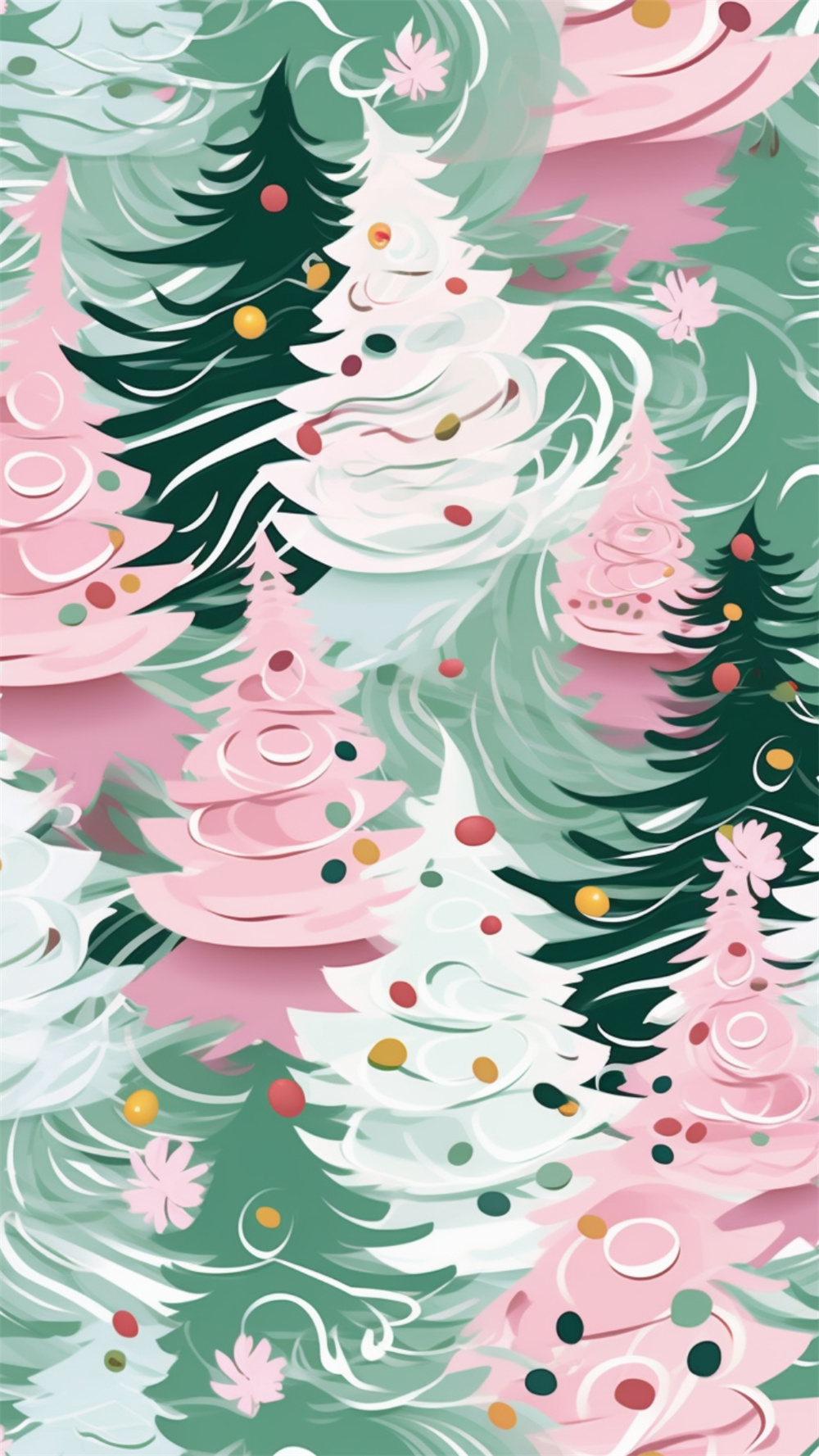 Christmas iPhone Wallpaper Ideas with Watercolor Tree