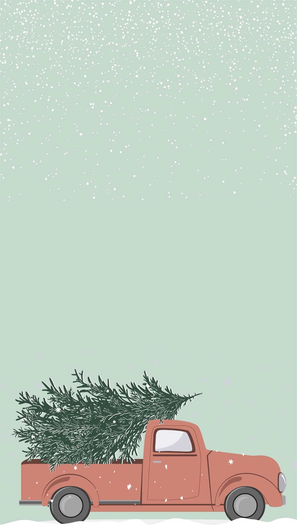 Simple Christmas Wallpaper with Truck